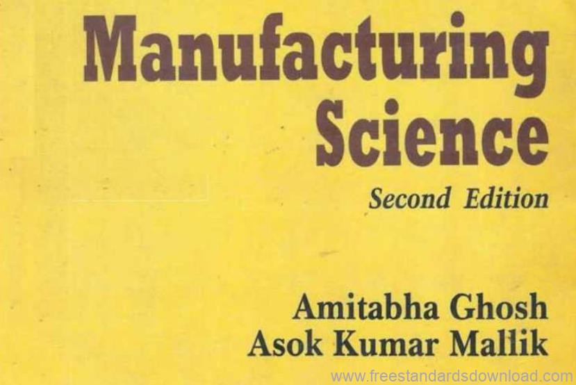 Manufacturing Science pdf download